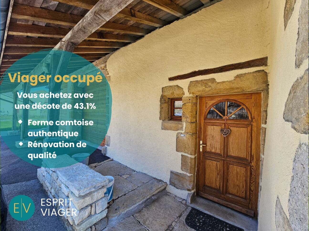 EXCLUSIVITE - Viager occupé - Ferme comtoise 3 pièces - CENSEAU (39)