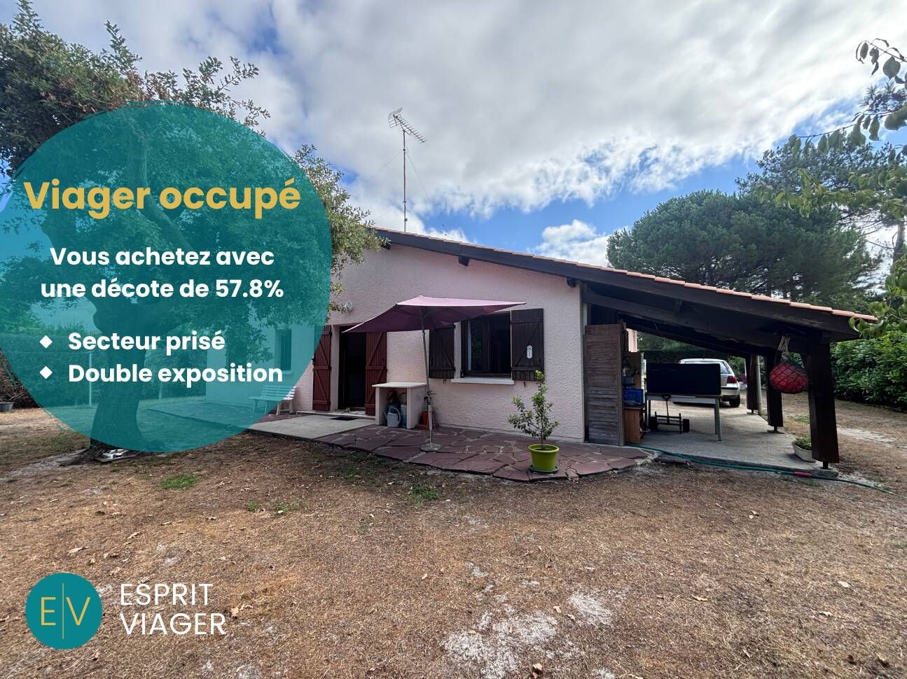 Viager occupé - Maison 4 pièces – ARES (33)