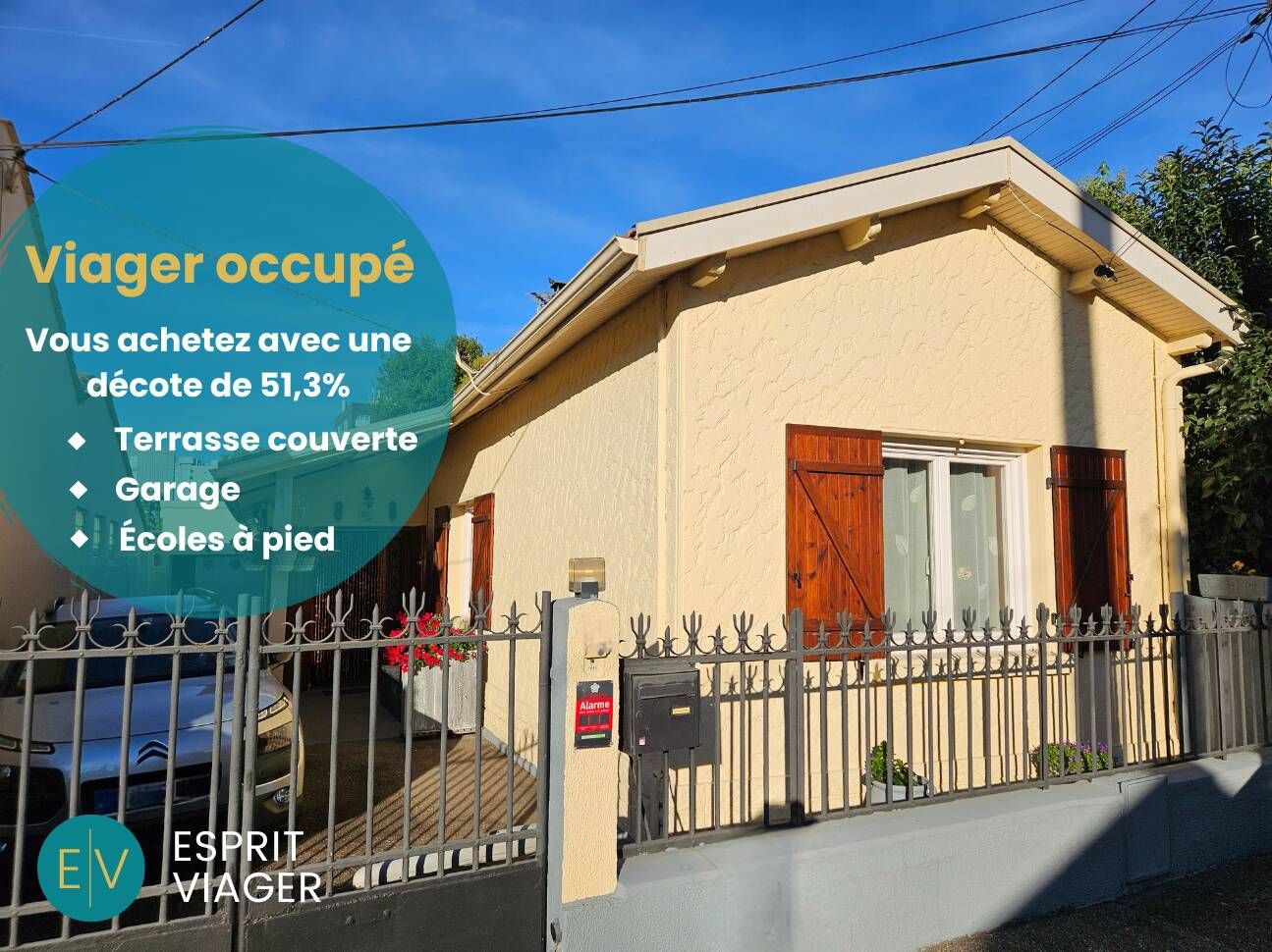 Viager occupé - Maison 3 pièces - 74 m²- Bouquet 34 700 euros - Rente 446 euros/mois - Floirac (33)